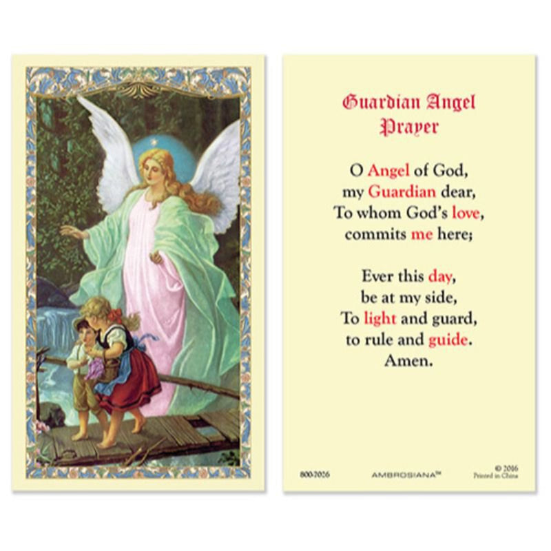 Guardian Angel Laminated Holy Card