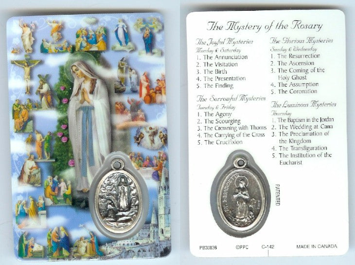 Mysteries of the Rosary Prayer Card