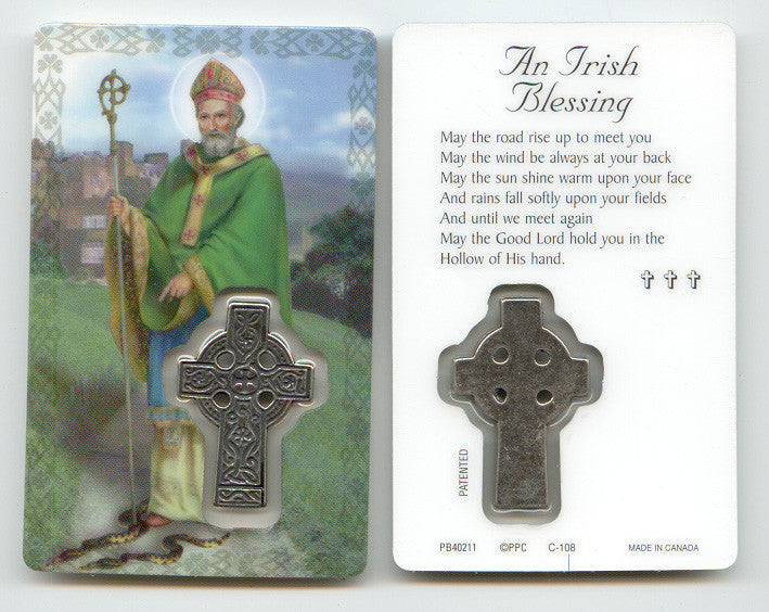 St. Patrick Prayer Card with Medal