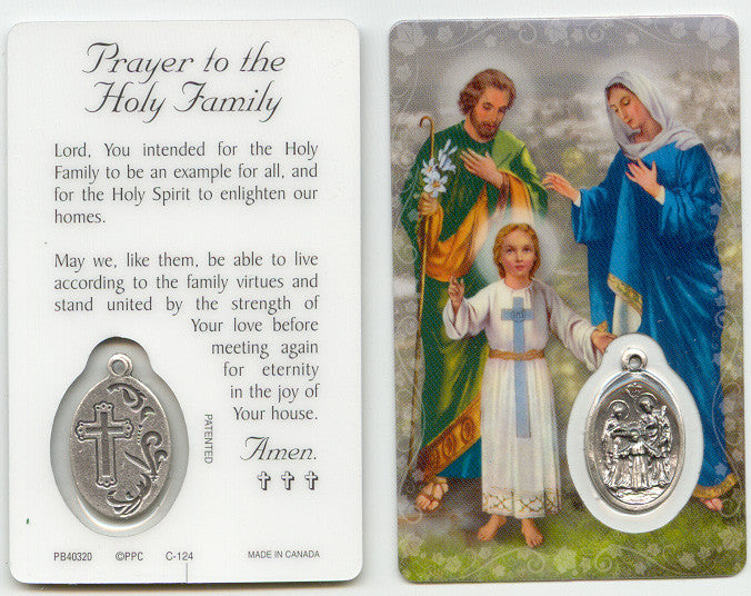 Holy Family Prayer Card and Silver Medal