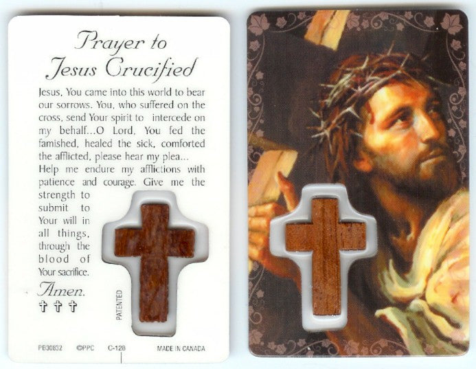 Prayer to Jesus Crucified Prayer Card with Cross