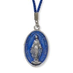 Blessed Mother Medal with Blue Cord