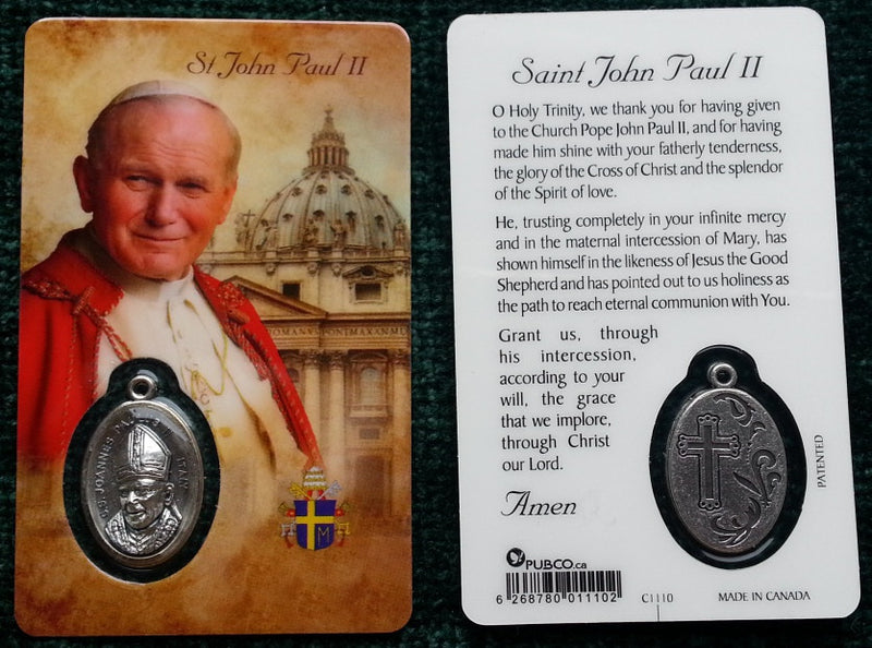 St. John Paul II Prayer Card with Medal
