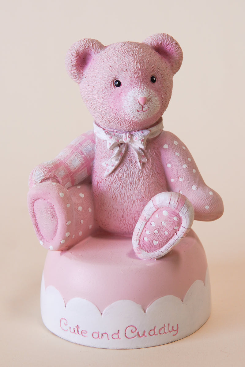 Pink Bear Musical Cute and Cuddly 6" H