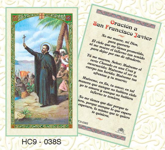 Oracion a San Francisco Javier Prayer Card