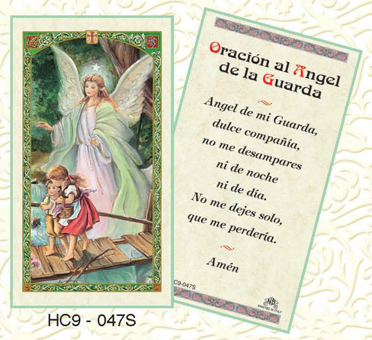 Oracion al Angel de la Guarda Prayer Card