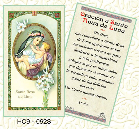 Oracion a Santa Rosa de Lima Prayer Card