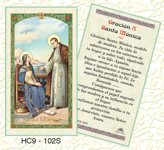 Oracion a Santa Monica Prayer Card