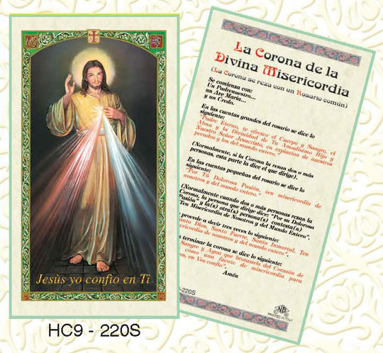 La Corona de la Divina Misericordia Prayer Card