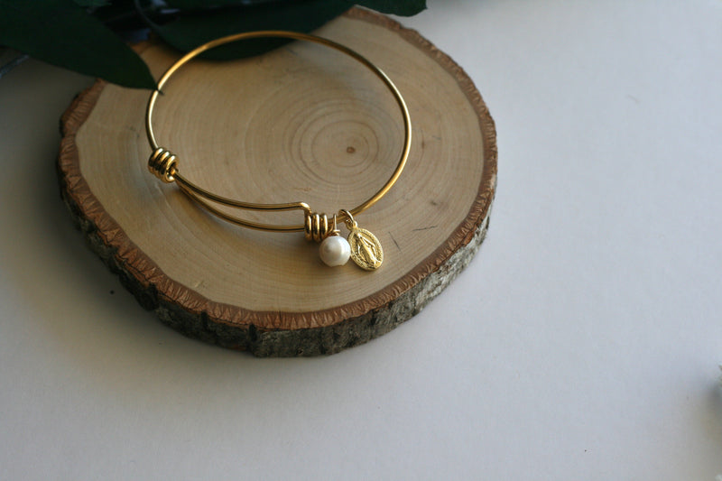 Gold Plated Stainless Steel Bangle Bracelet