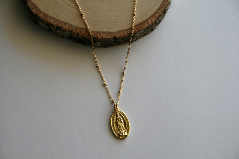 Gold Our Lady of Guadalupe Charm Necklace