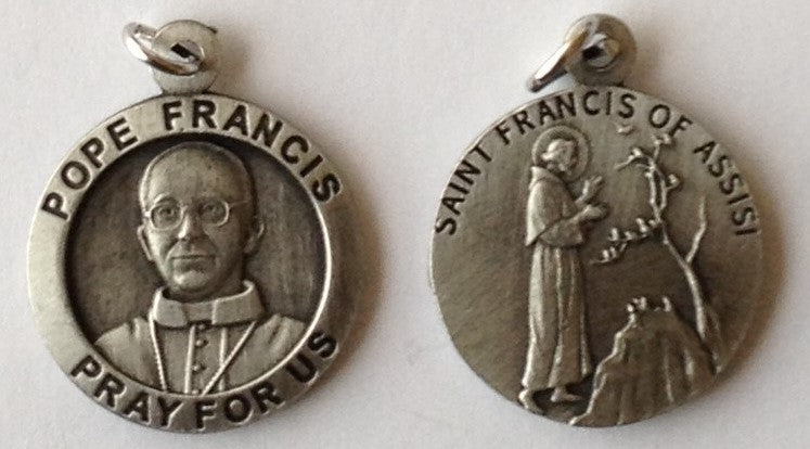 Pope Francis Pewter Medal with St. Francis on reverse (2-sided Medal)