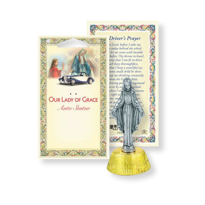 Our Lady of Grace Statue Car Statue with Prayer Card