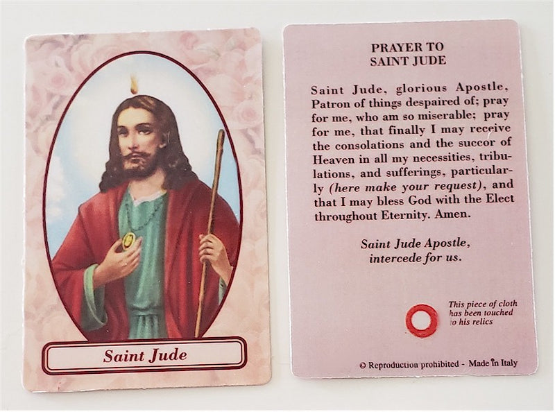 St. Jude Relic Prayer Card
