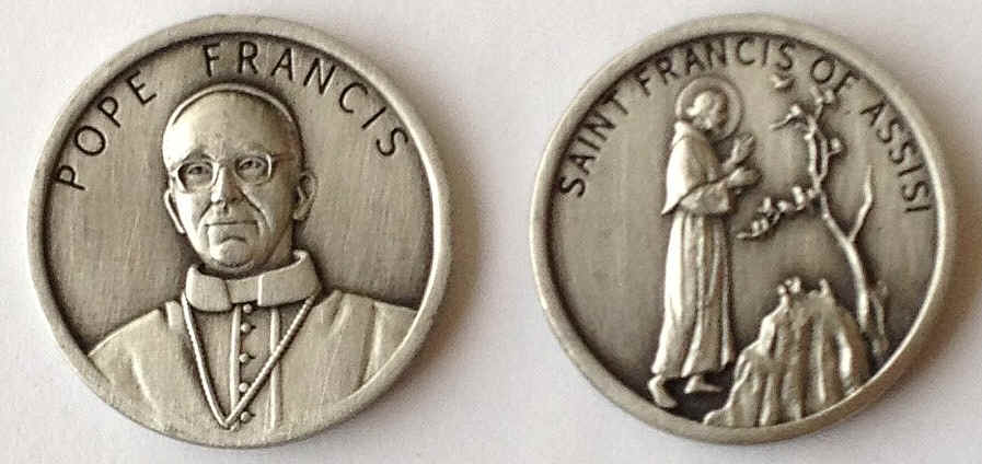 Pope Francis Pewter Pocket Coin – Discount Catholic Store
