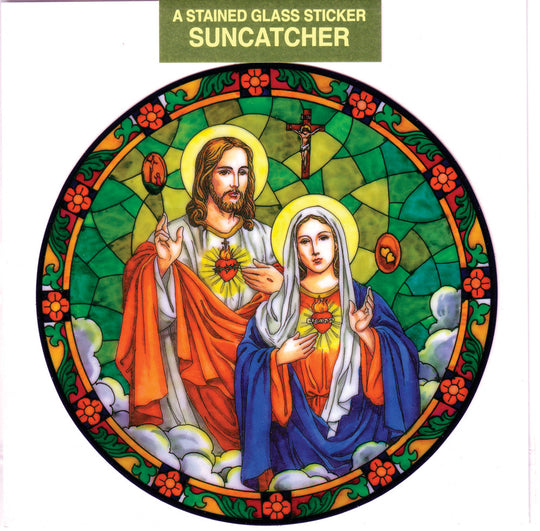 Sacred Heart of Jesus and Immaculate Heart of Mary Suncatcher