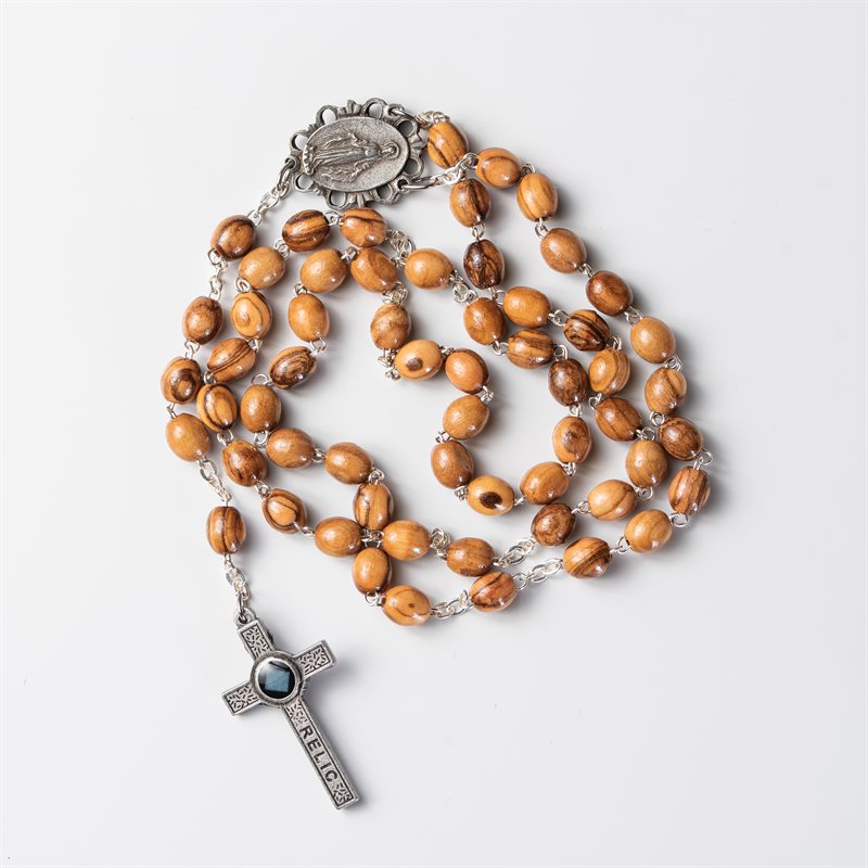Jesus Relic Olive Wood Rosary