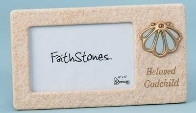 EarthStone Picture Frame for Baptism Beloved Godparent Faithstones 4" x 6"