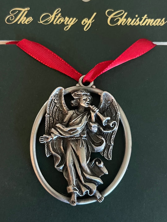 Pewter Angel Christmas Ornament - The Story of Christmas Hand Crafted
