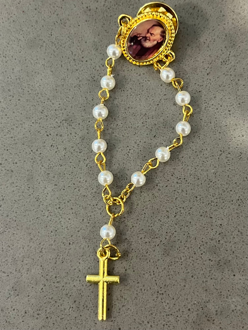 St. Padre Pio Rosary Lapel Pin