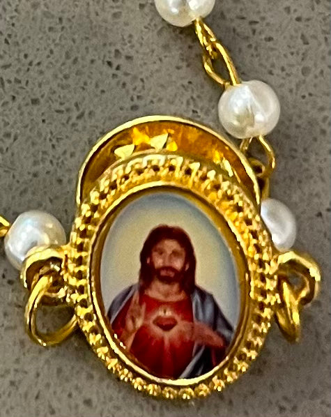 Sacred Heart Rosary Lapel Pin
