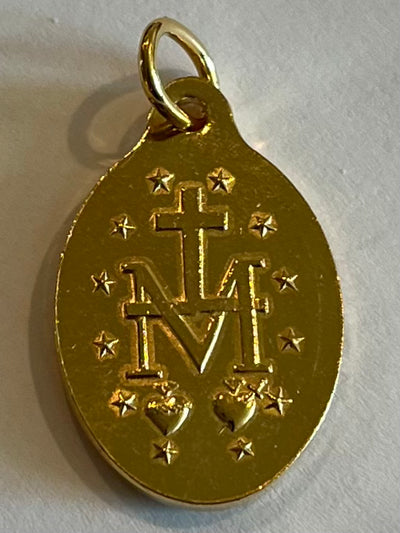 Miraculous Medal - Deep Blue with Gold casing from the Chapelle de Medaille Miraculeuse in Paris