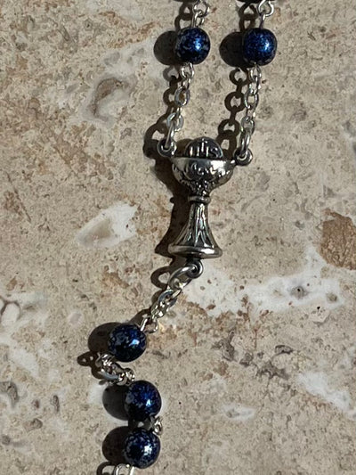 Communion Rosary - Blue Beads