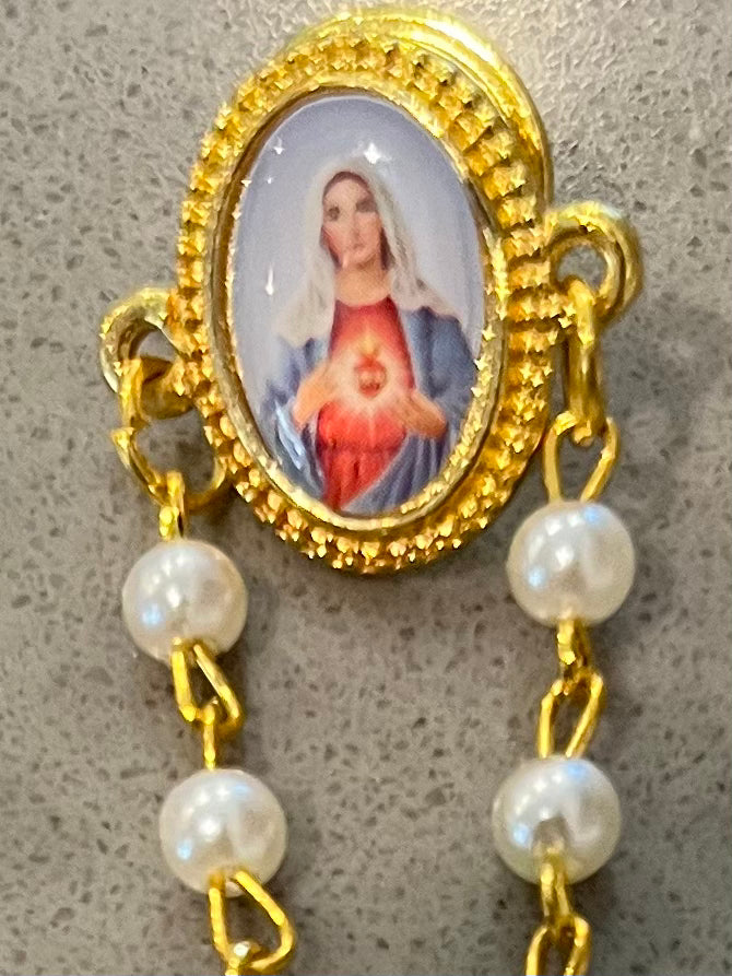 Immaculate Heart Rosary Lapel Pin