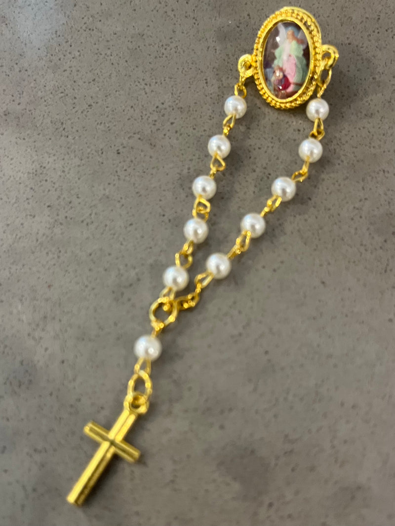Guardian Angel Rosary Lapel Pin