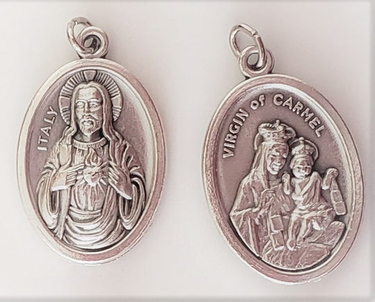 Virgin of Carmel and Sacred Heart of Jesus Medal – A Dual Devotional Keepsake Commemorating the Scapular