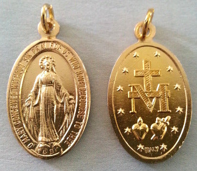 Miraculous Medal - Gold Plated Aluminum -
