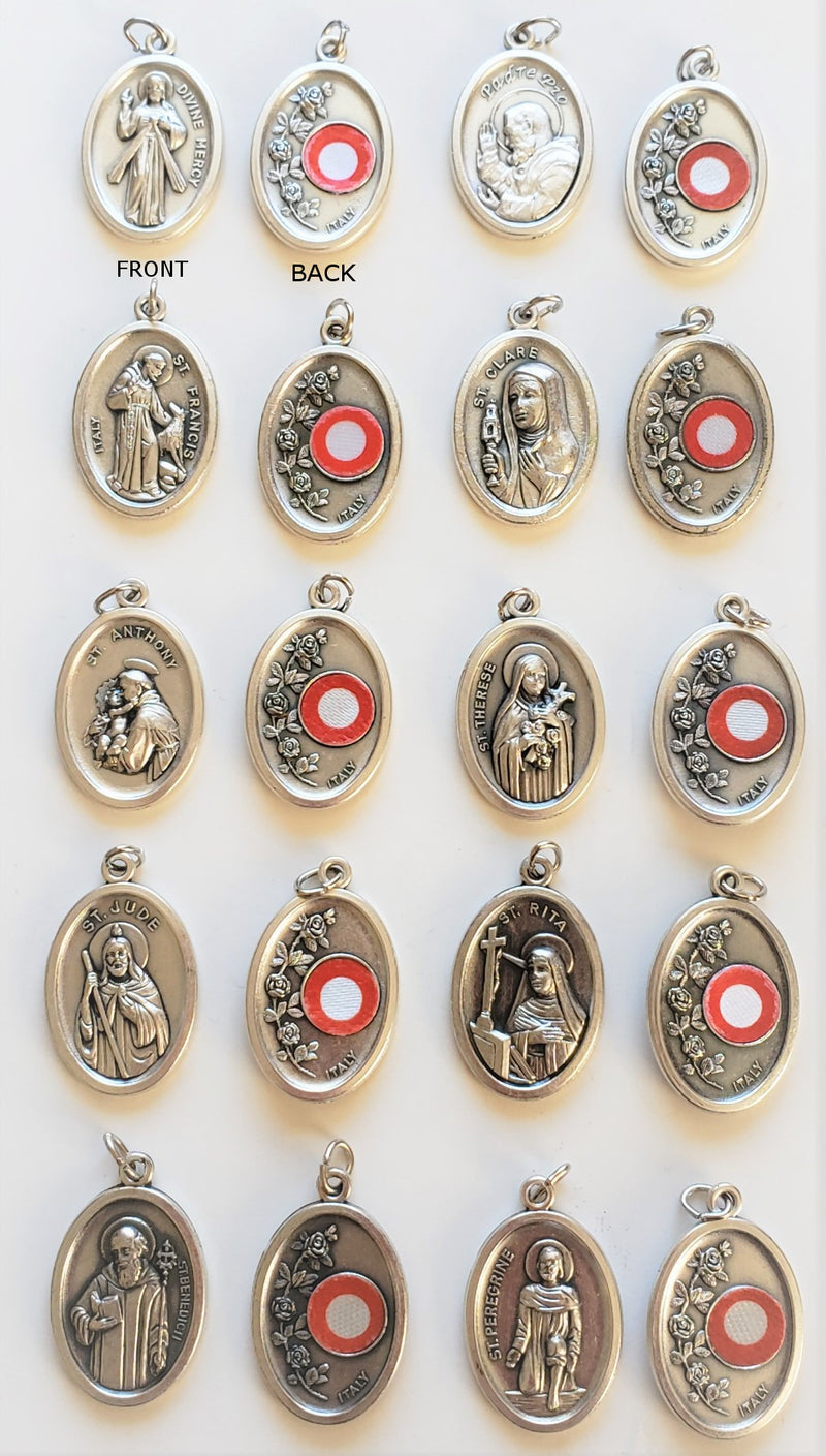 Lot of 10 Different Catholic Saint Relic Medals - FREE SHIPPING