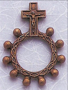 Copper Tone Metal Rosary Ring